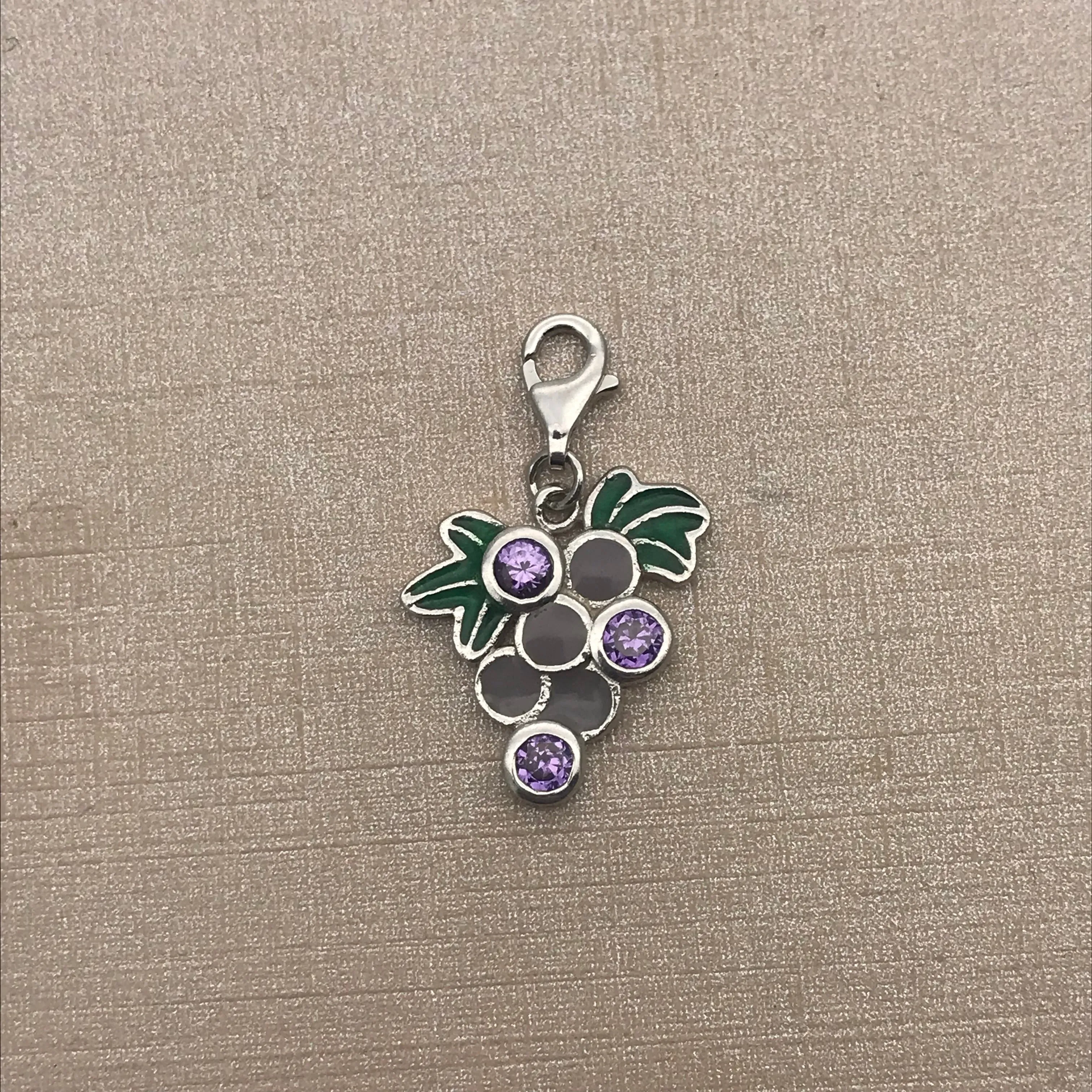 Sterling Silver Grapes Charm