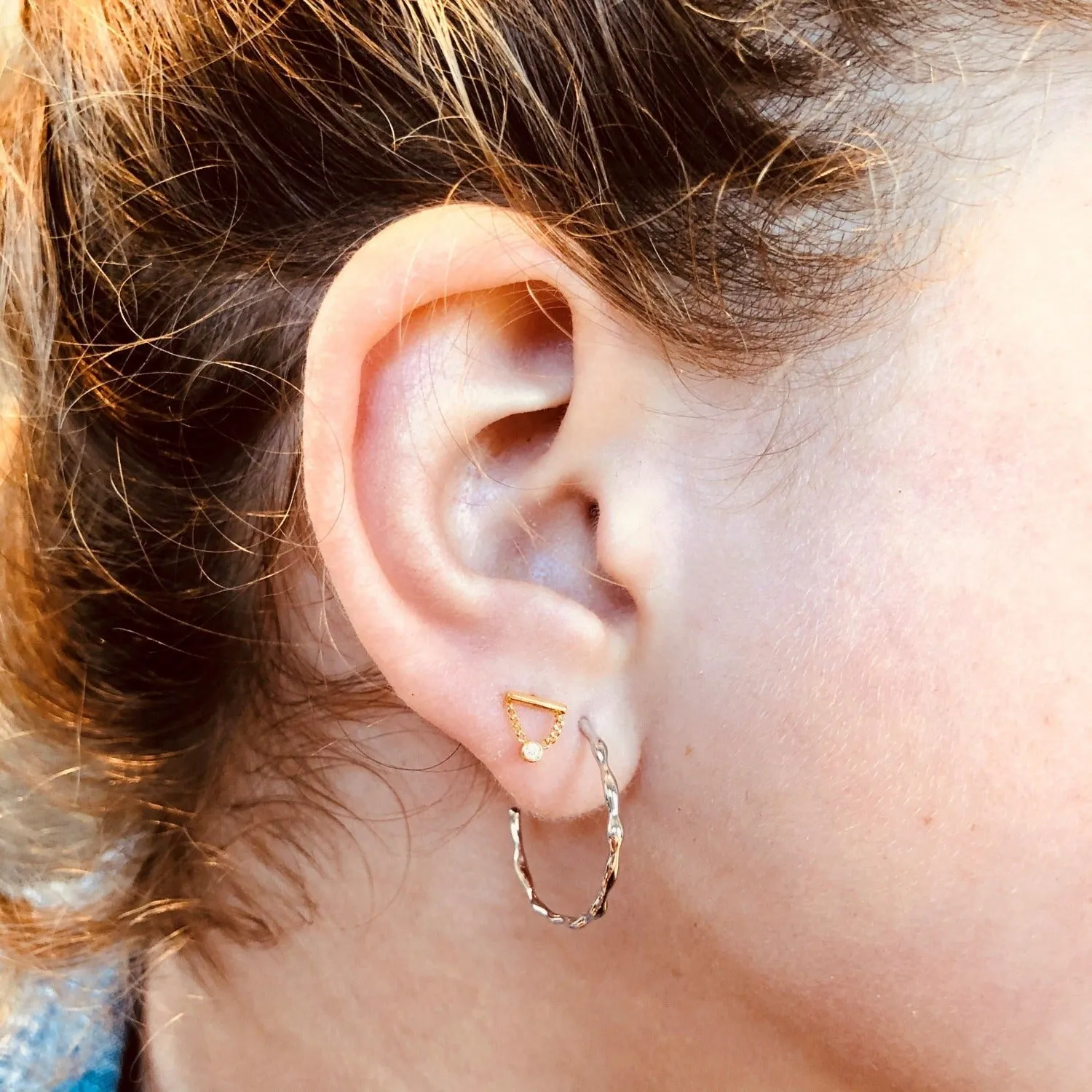 Sterling Silver Hula Hoop Earrings