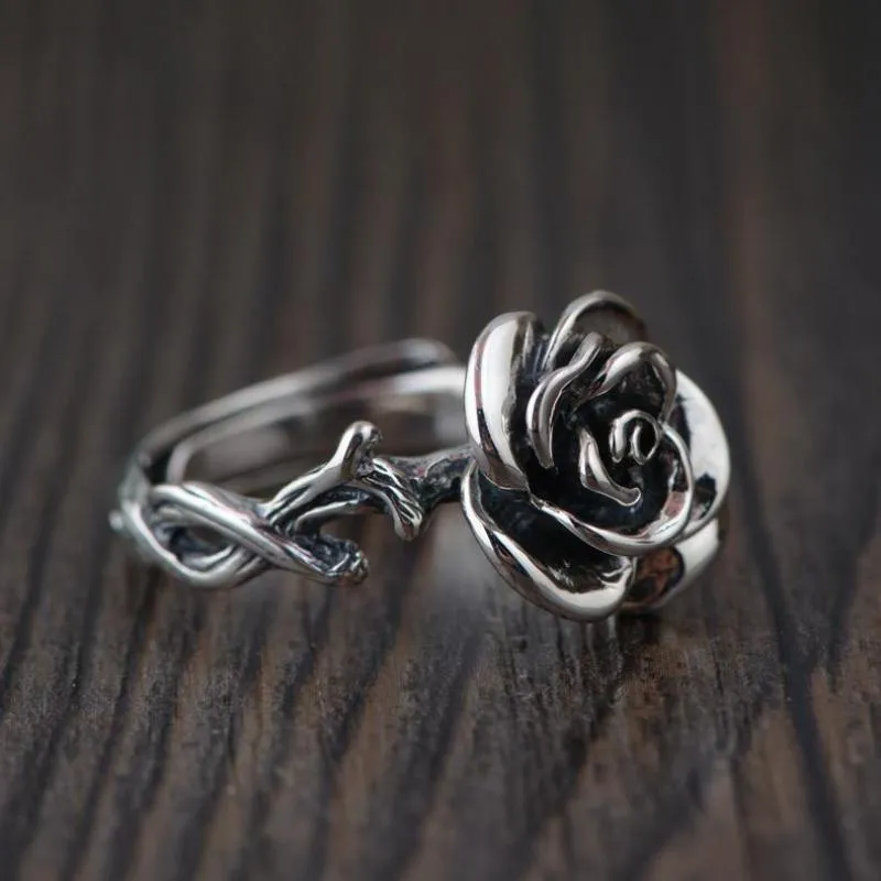 Sterling Silver Vintage Rose Rings