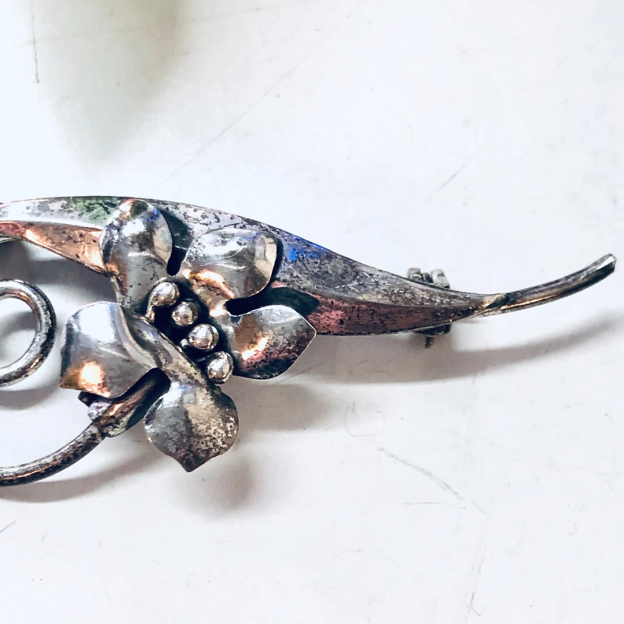 Vintage Flower Brooch, Floral Pin, Vintage Brooch, Flowers, Swirl Brooch, Valentines Day Gift, Gift for Mom, Unique Jewelry, Cut out Brooch