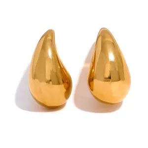 Water Drop Gold Earrings