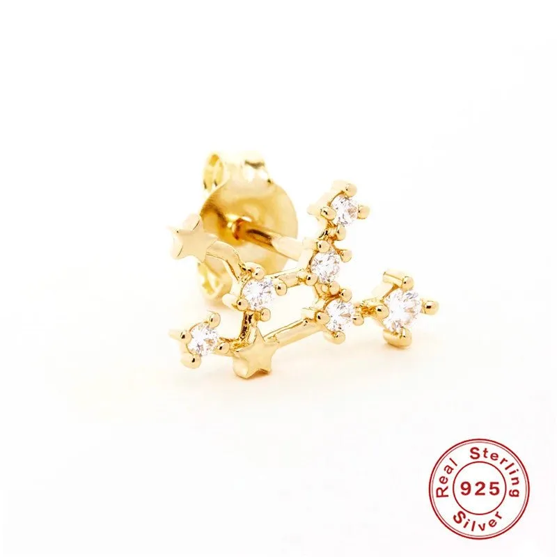 Zodiac Diamond Constellation Single Stud Earring